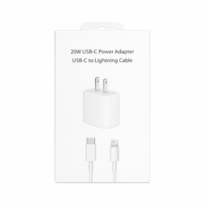 20w usb c pd fast wall charger with type c to lightning cable white cover