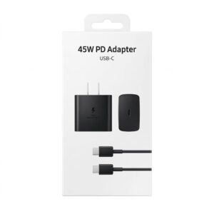 45w usb c pd fast wall charger with type c cable black
